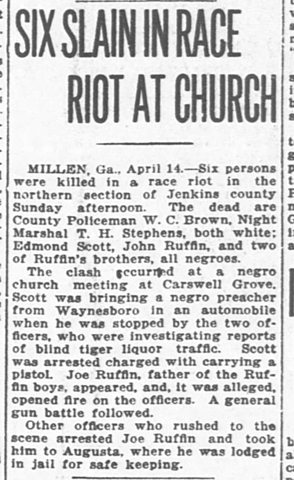 GA History: Race Riot of Millen