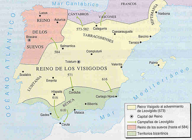 Arriben els visigots a la península Ibèrica.