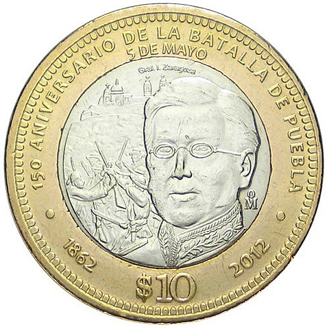 Moneda conmemorativa de la Batalla de Puebla