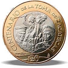 Moneda conmemorativa de la Toma de Zacatecas