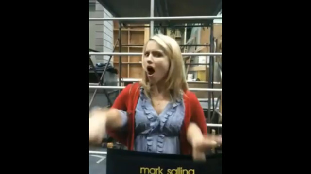 Harry Shum posts a video of Dianna goofing off on set