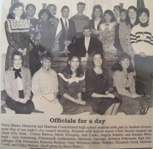 Started exchange student year at Madison, Indiana, USA, with the Rotary Club (for 1 year)