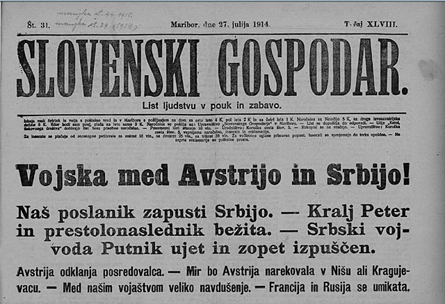 Avstro-Ogrska napove vojno Kraljevini Srbiji