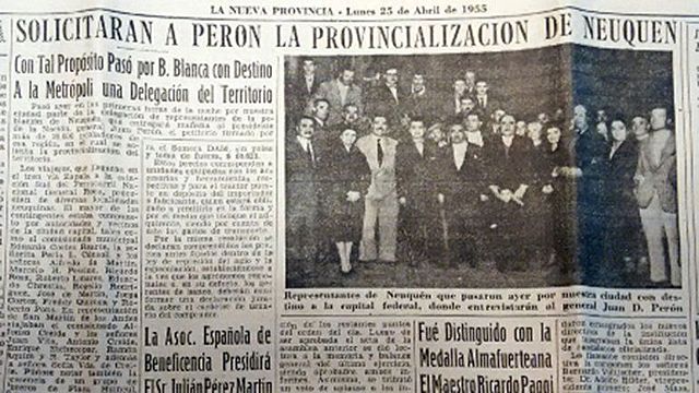 EL GOBIERNO NACIONAL CONVIERTE EN PROVINCIA AL TERRITORIO DE NEUQUÉN