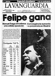 Gana PSOE ( Felipe Gonzalez)