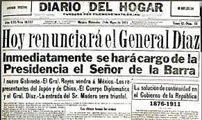 Porfirio Díaz renuncia al poder