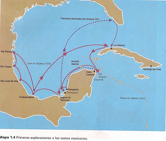 Pánfilo de Narváez, enviado de Diego Velázquez desde Cuba, parte a México