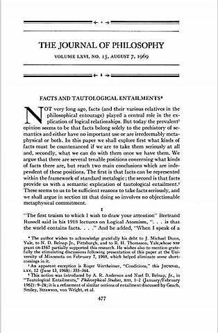 Publishes Facts and Tautological Entailments