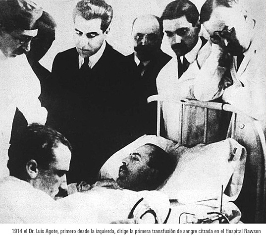 Primera transfusión citratada (Agote)