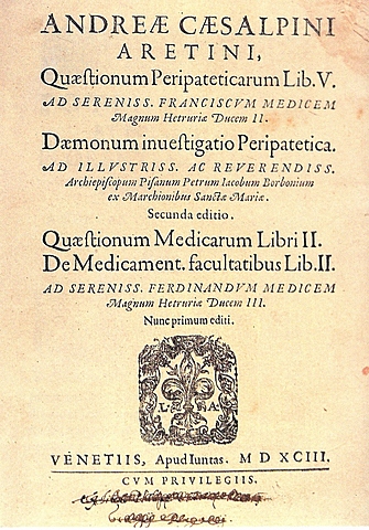 Andrea Cesalpino en su libro Questionum peripateticarum que publicó explicó la circulación pulmonar.