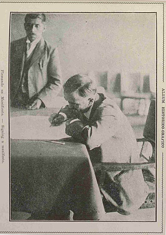 Francisco I. Madero  el 5 de octubre de 1910 proclama el Plan de San Luis.