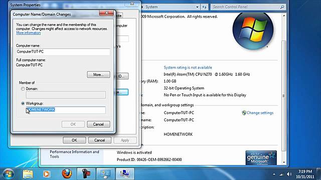 WORKGROUPS en windows