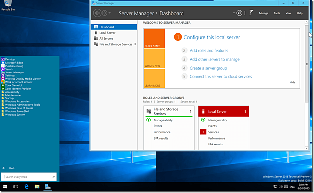 Windows NT 10.0 / Windows server 2016