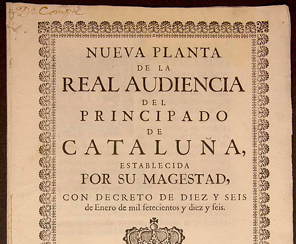 Jan 16, 1716 DECRET DE NOVA PLANTA