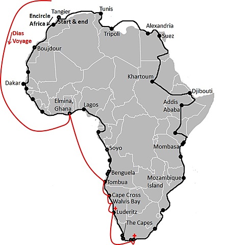 Bartolomeu Dias Sails around Africa's Tip