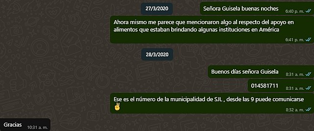 Difusión de números respecto al apoyo de alimentos a San Antonio de Padua