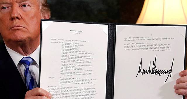 Trump se retira del acuerdo con Iran.