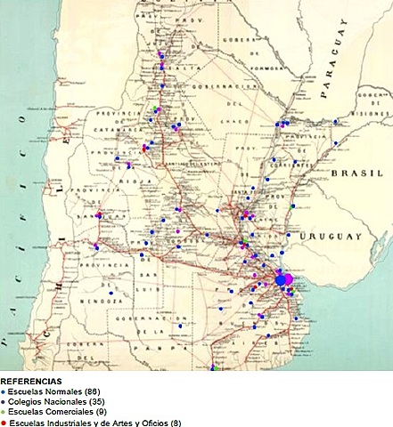Territorio argentino y su distribución educativa