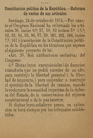 Se promulgan varias leyes que reforman a la Constitución de 1833