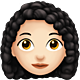 Woman light skin tone curly hair 1f469 1f3fb 200d 1f9b1