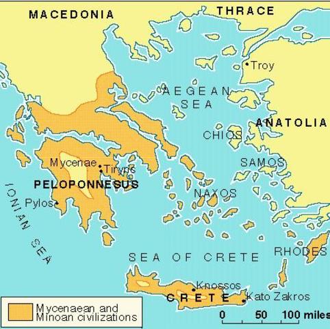 BC Mycenaean’s in control of the Aegean World