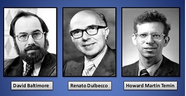 Howard Temin, David Baltimore y Renato Dulbecco