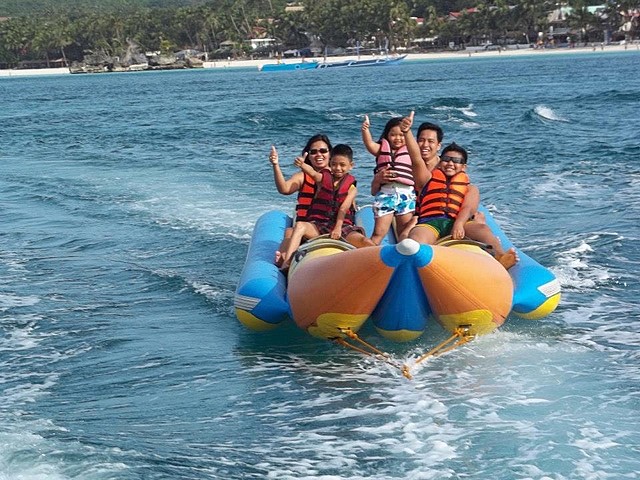 My dad visited me and my family at the Philippines