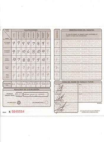 5º año de Primaria. (La escuela cambio al nombre de "Gregoria Cob Cob")