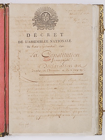 La Asamblea Nacional Constituyente aprobó en septiembre la Constitución de 1791