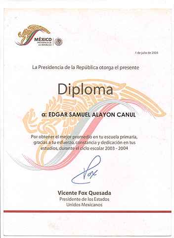 Diploma del Gobierno Federal