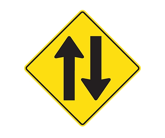 2-."Comienzo de doble sentido único de circulación"