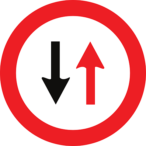 6-."Prioridad de paso a sentido opuesto"