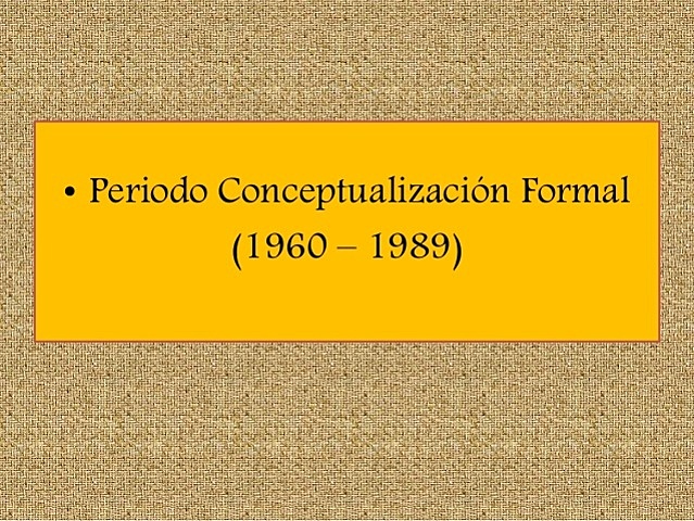 Período de conceptualización formal