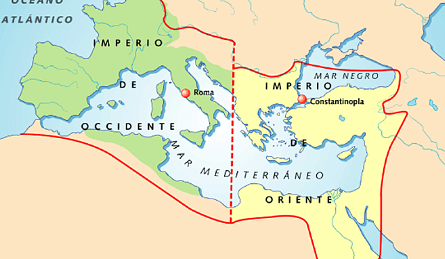 División del imperio romano