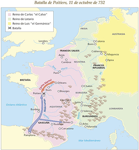Derrota ante los francos en Poitiers