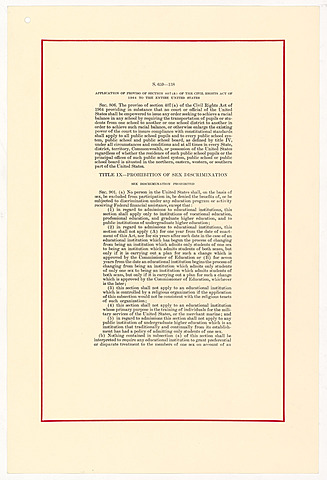 Title IX- Prohibition of Sex Discrimination