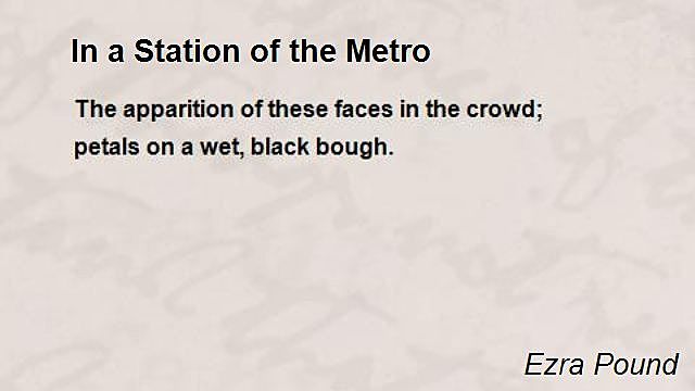 "In a Station of the Metro" by Ezra Pound