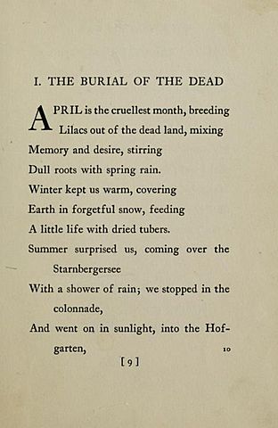 The Wasteland" a poem by T.S. Elliot