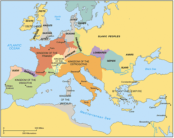 Visigots expulsen els vàndals i els alans cap al nord d'Àfrica i van reduir els seus al territori de l'actual Galícia