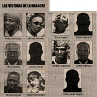 Descubrimiento de los cuerpos de las víctimas.