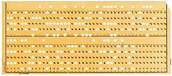 Punched card by Herman Hollerith