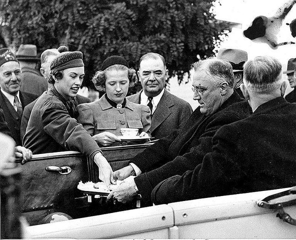 President Franklin D. Roosevelt's visit to the Grand Coulee Dam construction site, October 2, 1937. (Image courtesy of the University of Washington Library Digital Collection.)