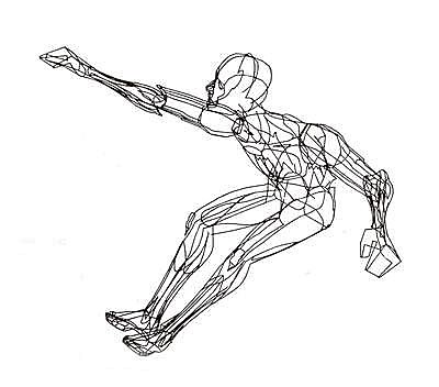 Primera figura humana feta amb wireframe