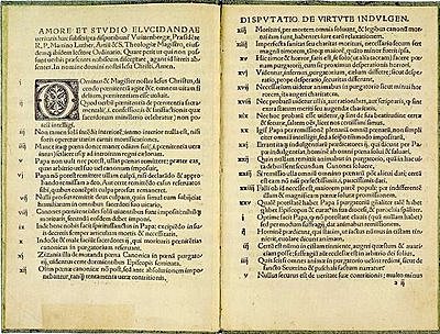 Publicación de las 95 tesis de Lutero.