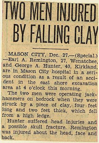 Grand Coulee dam. Accidents. General. 1935-12-27