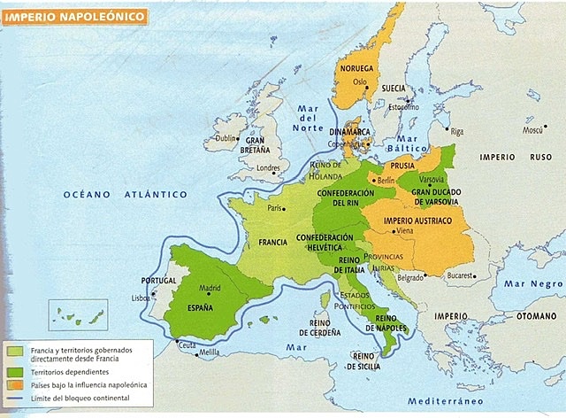 Máxima expansión del imperio napoleónico al invadir Rusia