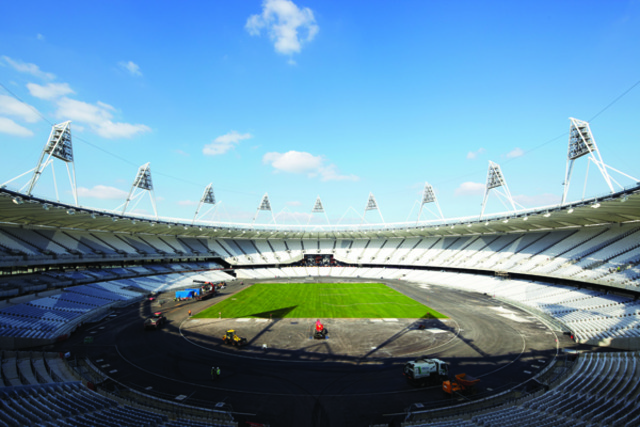 April: The running track is due to be laid in the main stadium