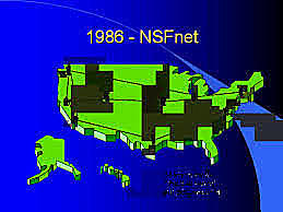 El  NSFNET backbone crece a T3, a 44 Mbps.