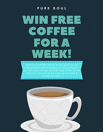 Win a free coffee of your choice for a week.