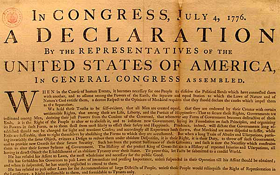 La declaración de la independencia norteamericana.